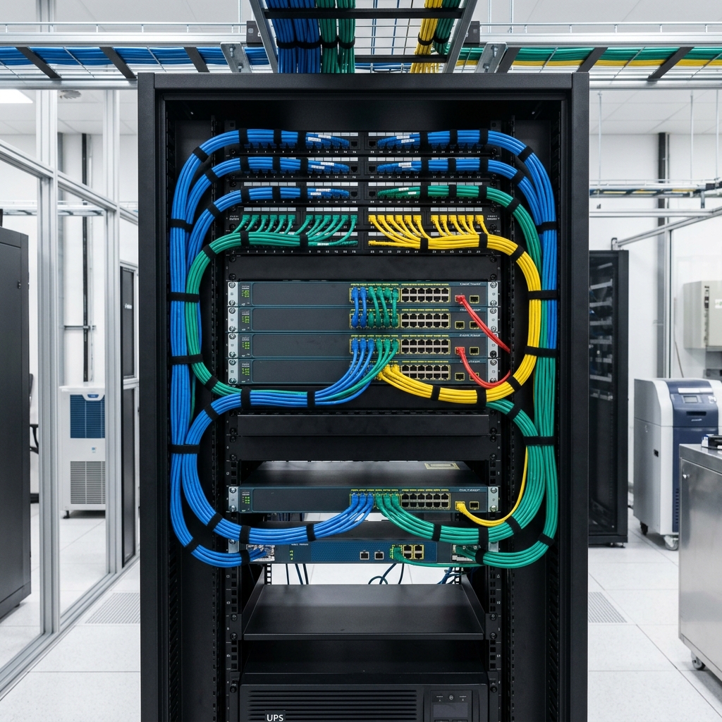 Rack Kabinet Düzenleme & Cat6 Kablolama